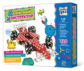 Конструктор магнитный в коробке, 420 элементов, 5 типов (Kribly Boo, 36915)